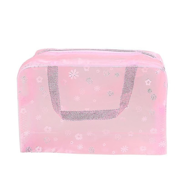 2 st Resealable Kosmetikförvaringsväska Visuell Organiseringsväska Handväska Badrum Vattentät Tvättsväska Tvättsväska, Rosa Battqx