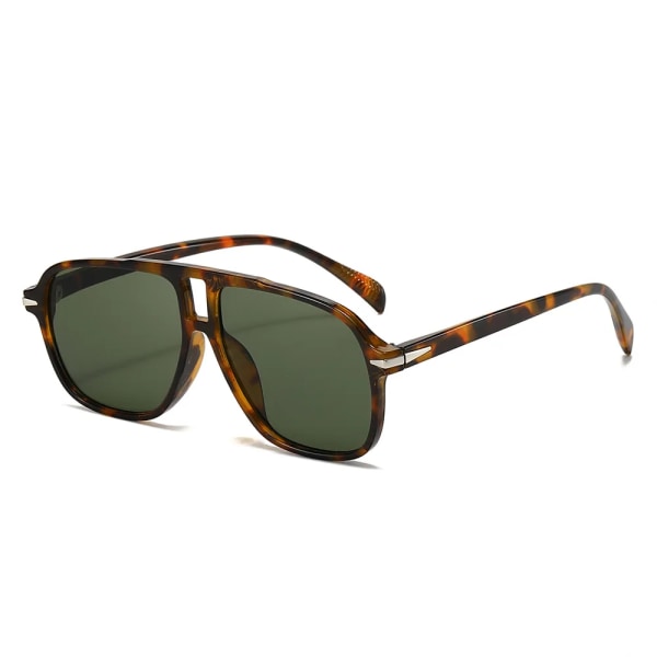 Twooo 40091 Nye Motefargede Dobbelbro Custom Shades Solbriller Kvinner C6 Leopard / Green designer fasionable sunglasses