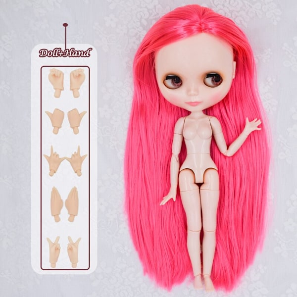 Neo Blyth Doll Anpassad NBL Glansig Ansikte, 1/6 OB24 BJD Blyth Doll Anpassad Blyth Dockor för Flickor, Present för Samling NBL09 HNBL04