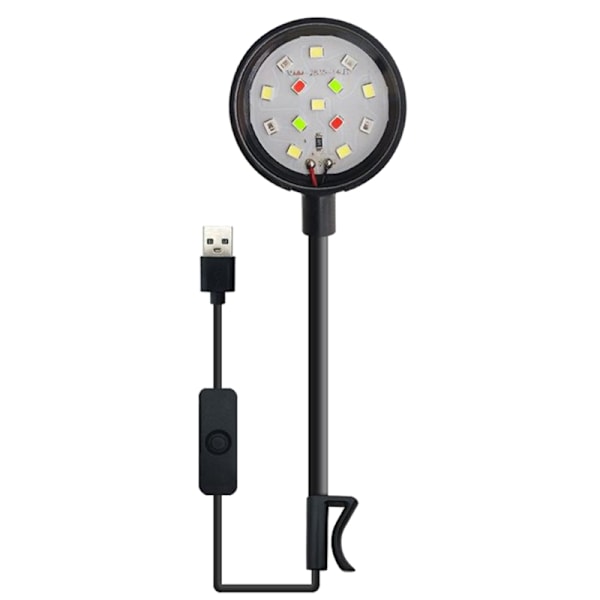 Lille akvariefiskeskål LED-lys med USB-interface Clip on til plante ferskvandsakvarium vandgræs fisketanklamper (FQ)