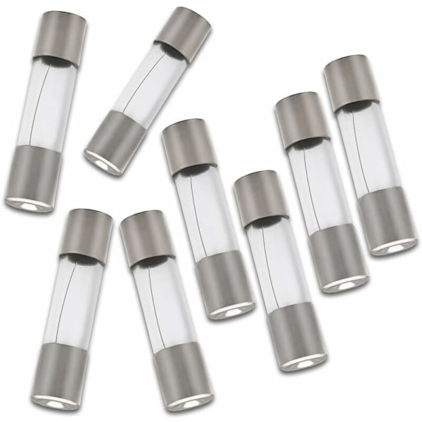 100 stk. 5X20 mm rørforstærkersæt med forskellige sikringer 0,2A, 0,5A, 1A, 2A, 3A,