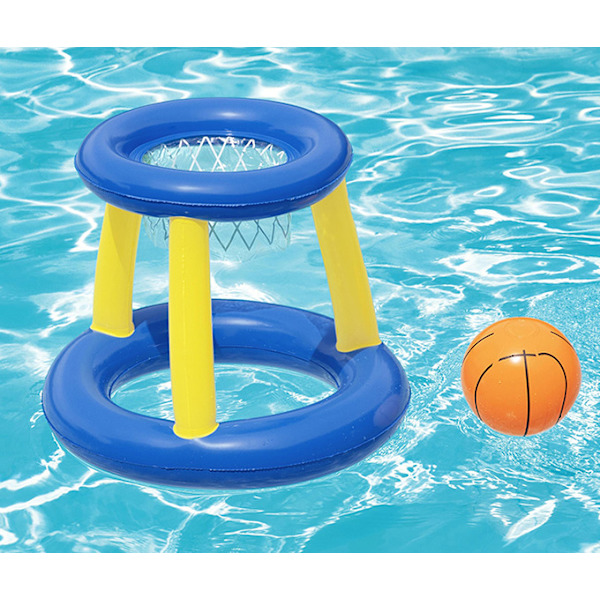 Flydende basketballkurv, bold, 3 ringe, diameter 61 centimeter