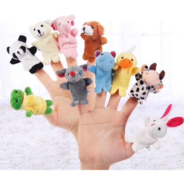 Tiardey 10 stycken fingervantar handdockor mini plyschfigurer för pojkar flickor