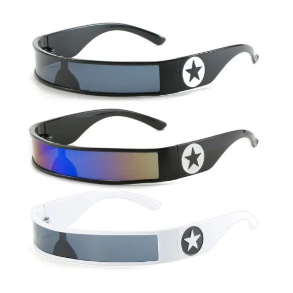 Nya personlighet framtida teknik nyans solglasögon 2024 anpassade Steampunk fest solglasögon en bit spegel rektangel solglasögon C4