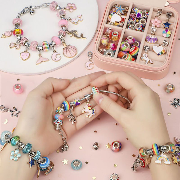 DIY perle armbåndssæt med opbevaringsboks Julegave Akryl A8