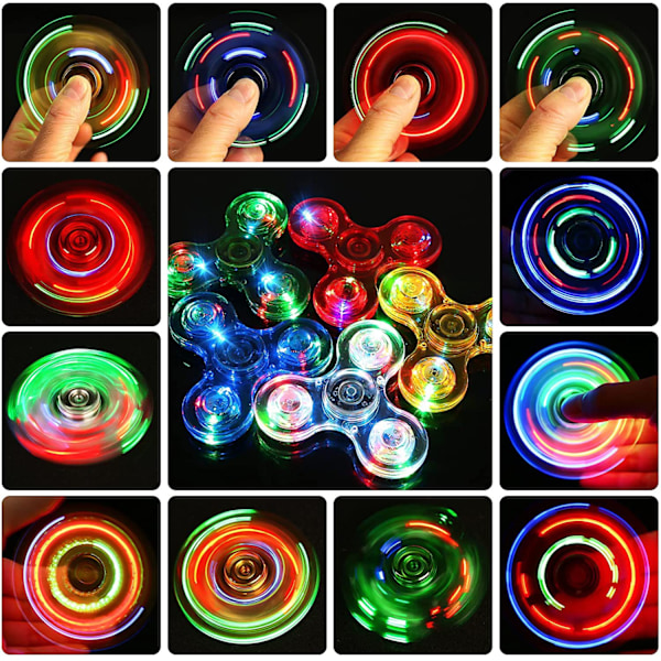 Valaiseva LED Fidget Spinner - Läpinäkyvä A