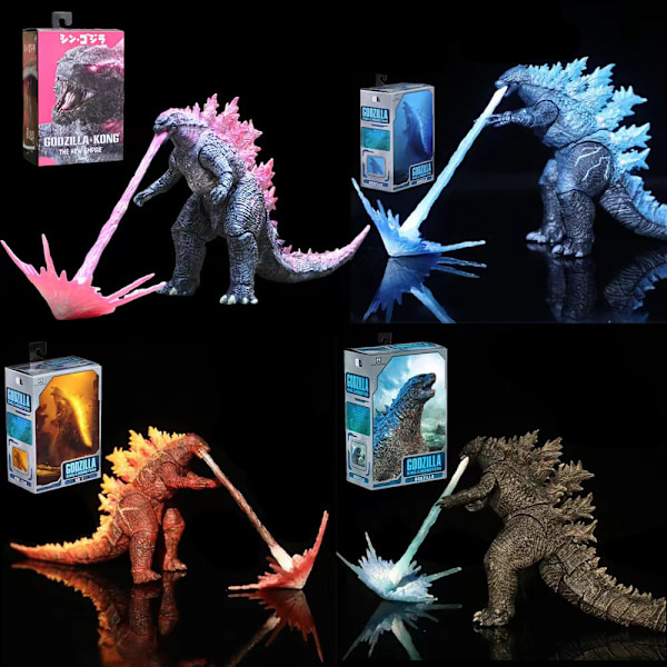 Godzilla vs. Kong leketøy actionfigur, bevegelige ledd Godzilla actionfigur orange