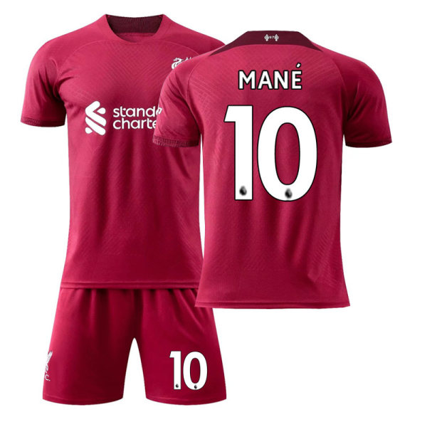 Liverpool hemmatröja nr 11 Salah nr 10 Mane fotbollströja nr 4 Van Dijk säsongen 22-23 No. 10 with socks + protective gear Children's size 28