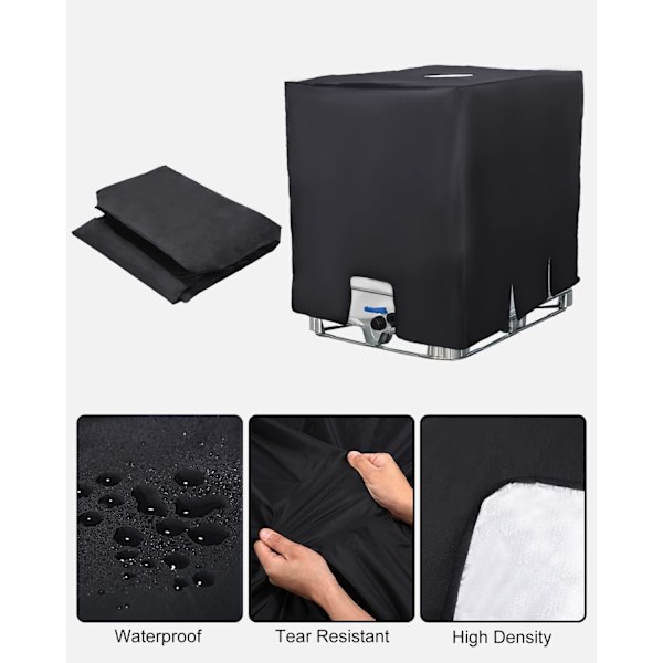 IBC-behållare, skydd, UV-skydd, skyddande lock för vattentank 1000 l, skyddande lock Black