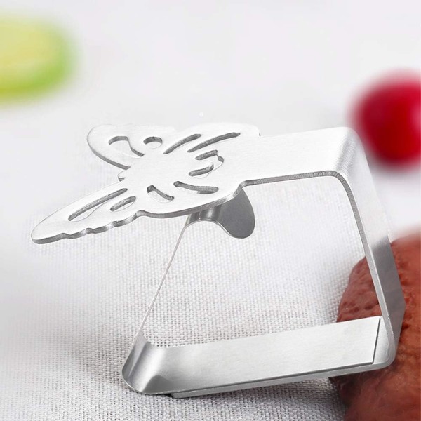 Stofklemmer 8-pak i rustfrit stål Cover clips Stofholder Sommerfugledesign 8 pcs