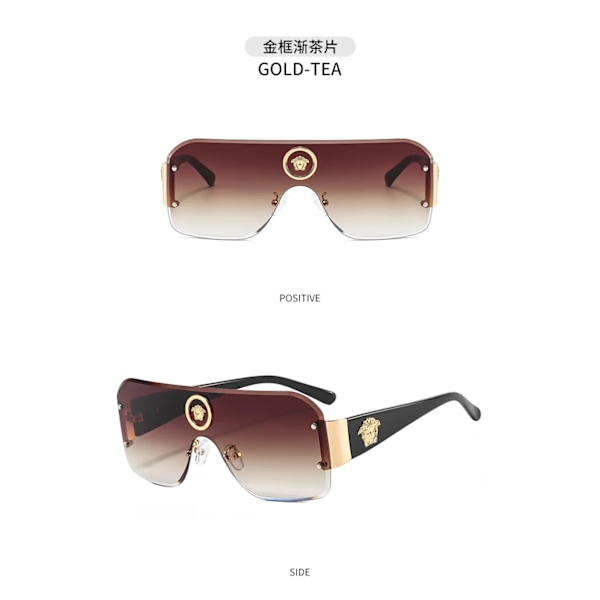 Personliga skönhetsglasögon i ett stycke med skurna kanter, retro street foto ins solglasögon fabrik grossist C4 Fashion Sunglasses