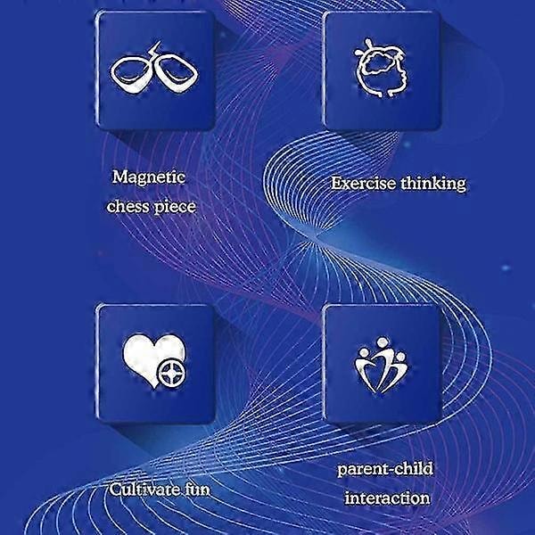 Magnetisk skakspil - Magnetisk brætspil - Sjovt magnetisk brætspil - Puslespil strategispil - Julegave til børn