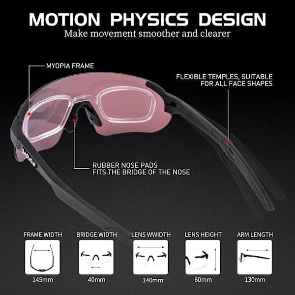 Kapvoe Uv400 Utomhus Cykelglasögon Färg Fotochromiska Linser Tr90 Kvinnor 2024 Cykel Herrar Utomhus Cykling Sport Polariserad Solglasögon 4lens-7