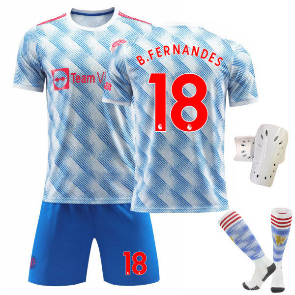 21-22 sesong Red Devils hjemme No. 7 C Ronaldo blå drakt fotballuniform No. 6 Pogba No. 10 with socks + protective gear 22#