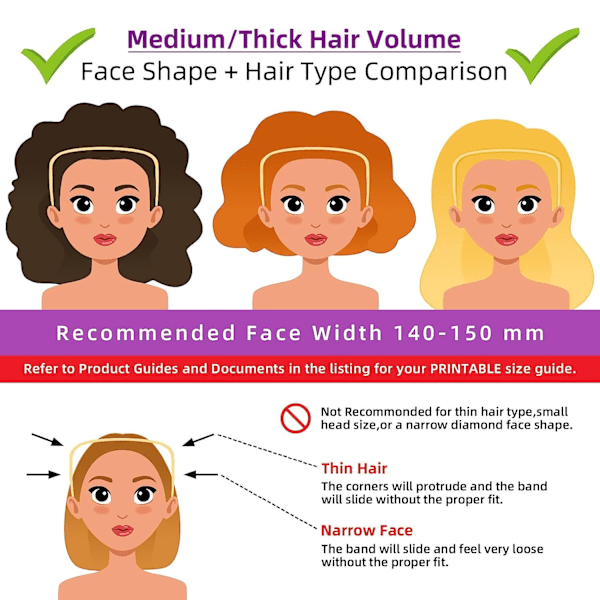PCS Osynlig hårrosett, lockigt tjockt hår Mellanstort pannband Black
