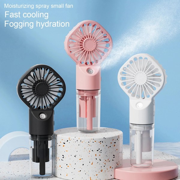 2i1 Mini bærbar ventilator befugtning spray tilstand vand ventilator sommer USB opladning aircondition håndholdte ventilatorer udendørs camping køleskab FL05 Orange