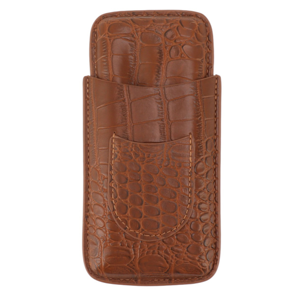 Etui i konstläder, bärbart, hållbart, elegant, 3-fingers cigarrlåda för resor, utomhus, affärer 79
