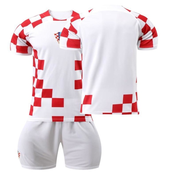 Fotballdraktsett for Kroatia hjemmedrakt nr. 10 Modric 22-23 VM-drakt med originale sokker 2223 Croatia home number 10 #18