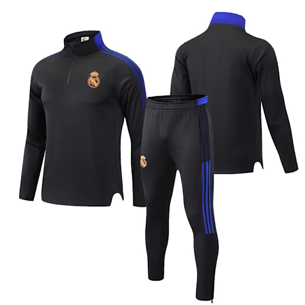 23 Nya Real Madrid Fotbollsträningströja Långärmad Vuxen Ståkrage Halv Blixtlås Höst Vinter Real Madrid Tröja Real Madrid [Height: 140-150Cm]]