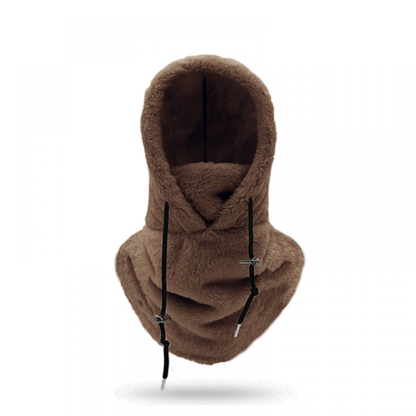 Sherpa-huppu Ski-naamio Talvi Balaclava Kylmä Sää Tuulenpitävä Säädettävissä Lämmin Huppu Peite Hattu Lippis Huivi-Perfet Dark Brown