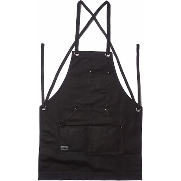 Canvasförkläde Multi-Pocket Snickare Elektriker Trädgårdscafé Bar Overall Heavy Duty Vaxad Canvas Arbetsförkläde - Svart