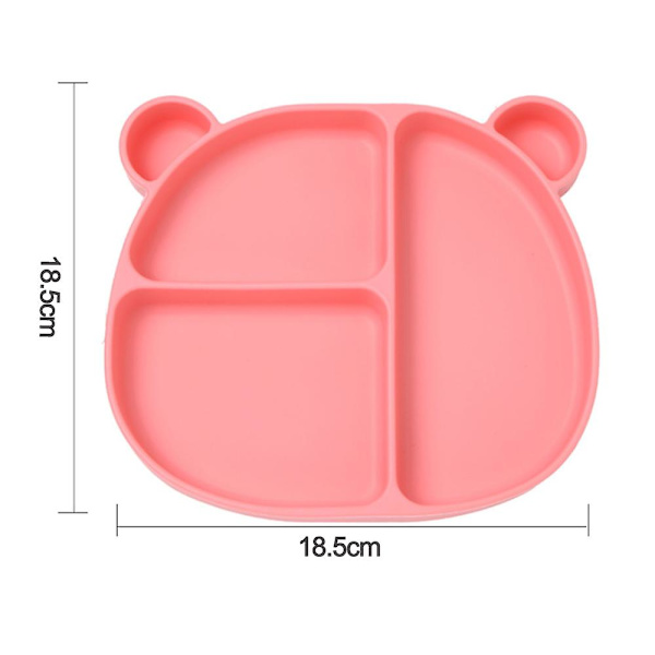 Silikon baby servis är lämplig för spädbarn och små barns sugkoppar, babyavvänjningstillbehör, servis Pink