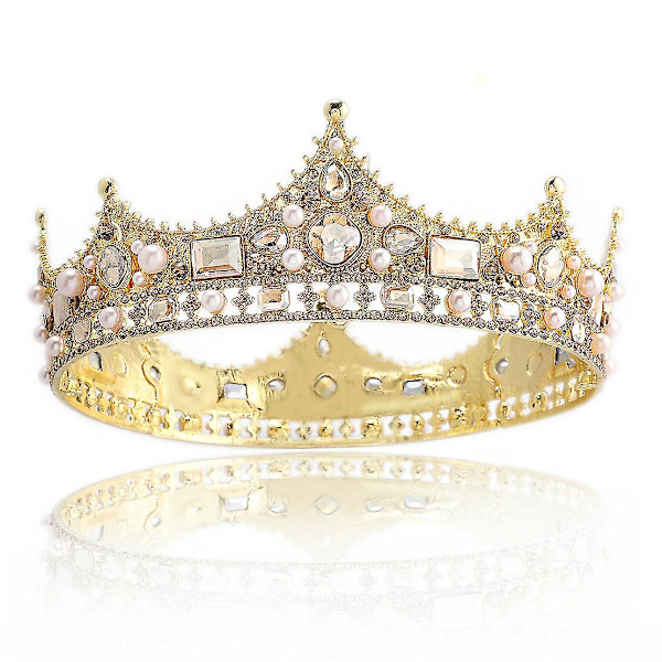 Gull Kong Krone For Menn, Prins Bursdag Kroner, Cosplay Royal Crown Prom Halloween