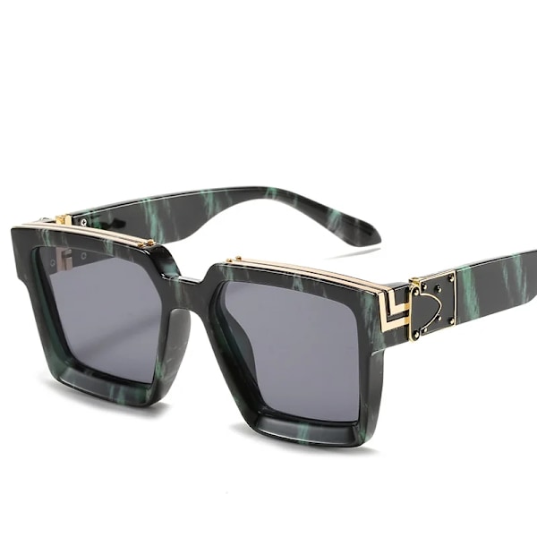 HW 86229 Luksuriøse Designer Solbriller i Punk Rock Stil, Tilpassede Overdimensjonerte Tykke Store Rammer, Millionær Solbriller for Menn C26 86229 Sunglasses