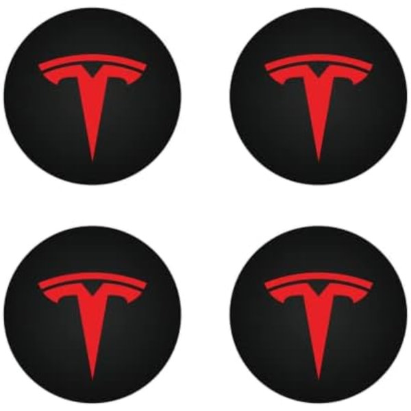Pyörännavan keskiökorkit (4 kpl) KAVANIC Tesla Model Y Model 3 -muunnoskorkki (musta/mattamusta) Red / Matte Black
