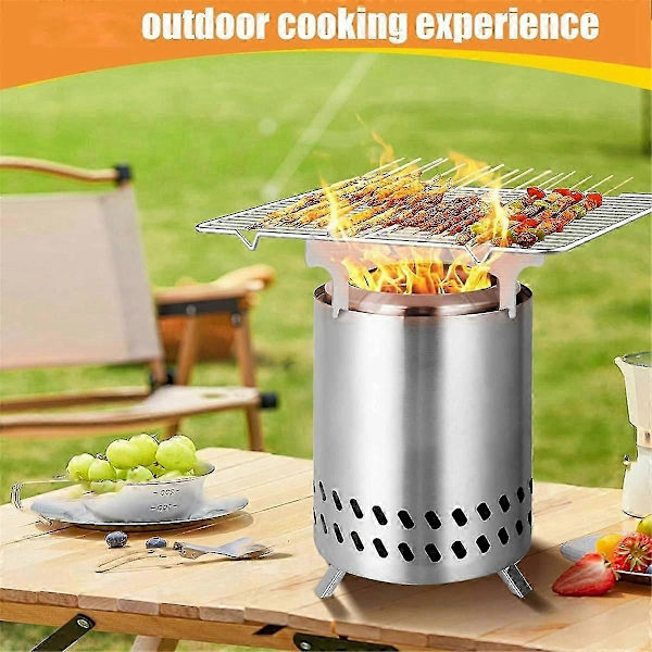 Bålplads Kogepladeramme til Mesa XL / CAMP FIRE Tilbehør Konverter Bordbålplads til Campingkøkken (FQ) Silver