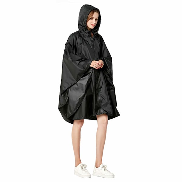 Lettvannstett regnponcho i ripstop-materiale, pustende og gjenbrukbar