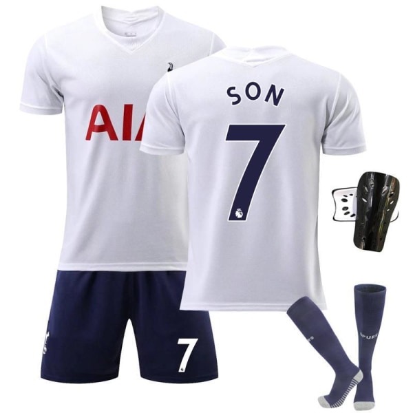 21-22 Tottenham kotivalkoinen nro 10 Kane nro 7 Son Heung-min jalkapalloasu puku sukat tehdas tavarat Size 7 with socks + protective gear 2XL#