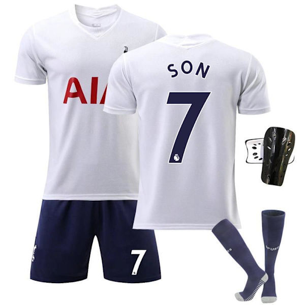 21-22 Tottenham kotivalkoinen nro 10 Kane nro 7 Son Heung-min jalkapalloasuasu sukilla tehtaan tavarat No size socks + protective gear S#