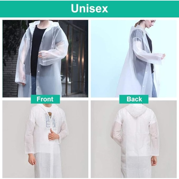 1 st Regnponcho, Vattentät Återanvändbar Regnjacka Unisex