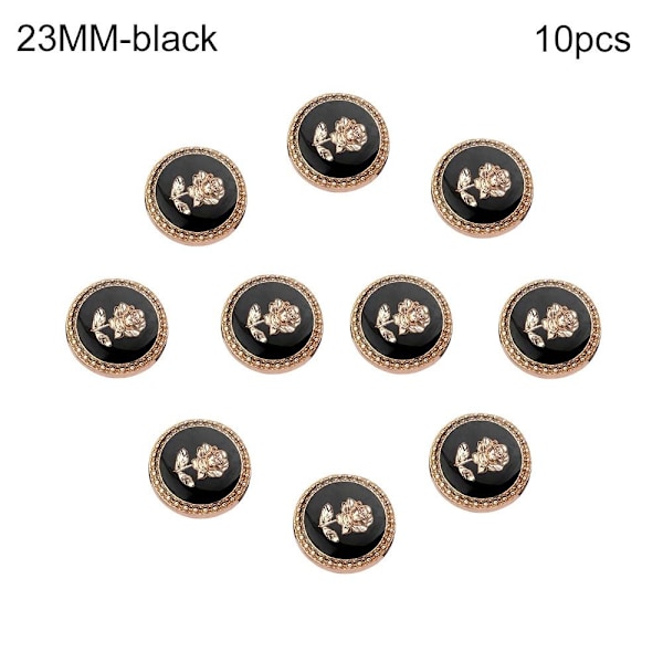 Mordely 10pcs metal buttons shirt buttons BLACK 23MM10PCS 10PCS black