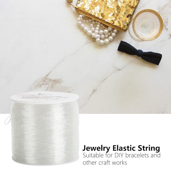 DIY Elastisk Klippbar Smykkefremstilling Perletråd Perlet Linje Transparent Fiske Line 100m / 328.1ft0.5mm / 0.02in