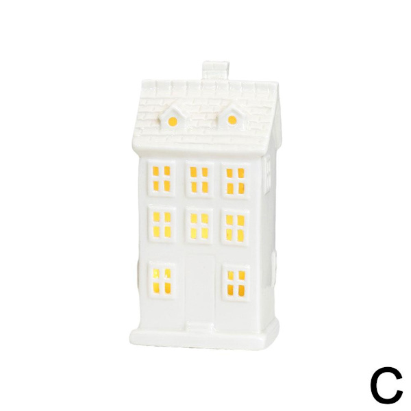 Keramiska julbyar med LED-belysning RH2282 one-size