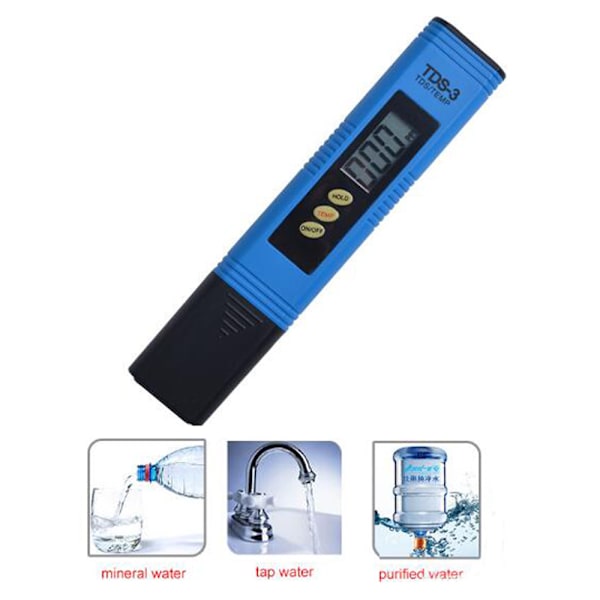 PH-meter TDS EC PH temperatur 4 i 1 sæt Høj nøjagtighed vandkvalitetstester Pooltester Vandtester med LCD-display Digital TDS
