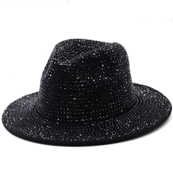 Fashion Sequin Fedora Hat Sort black M