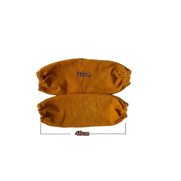 Lær sveisemansjetter for menn og kvinner, varme- og flammebestandige, med elastisk mansjett, 48 cm lang armbeskyttelse for sveisere,