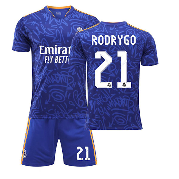 21-22 Real Madrid vieraspaita kuninkaallisen sininen nro 9 Benzema paita nro 20 Vinicius 10 Modric 8 Kroos Real Madrid away number 21 L#