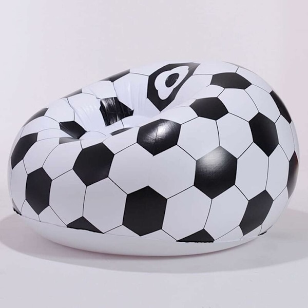 Oppustelig sofa oppustelig flokket lat sofa sækkestol fodbold design oppustelig stol fodbold luftventilator strandstol udendørs indendørs