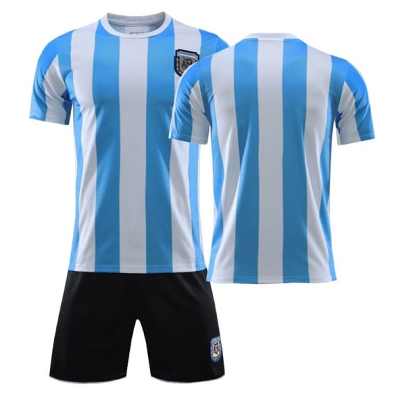 1986 Retro Argentina Hemma Nr 10 Maradona Jersey Set Fotbollströja med strumpor 10th of 2021 #XL