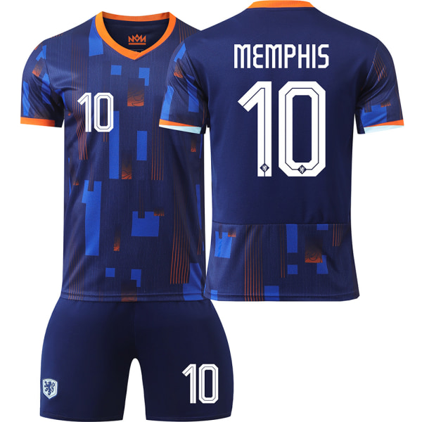 EM 2024 Nederländerna fotbollströja nr 4 Van Dijk 10 Depay 11 Robben 21 De Jong tröja set Home No. 10 #16