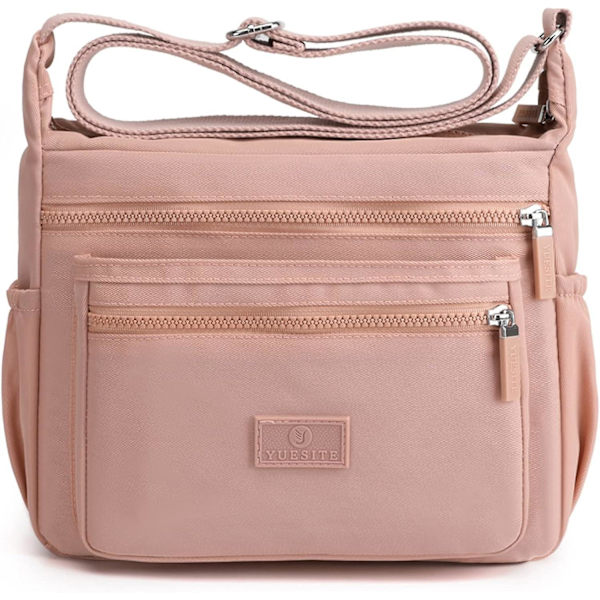 Trendikäs laukku naisille, crossbody-laukku, olkalaukku, tyttöjen laukku, käsilaukku, olkalaukku, useita osastoja, tilava sivulaukku matkustamiseen, pinkki