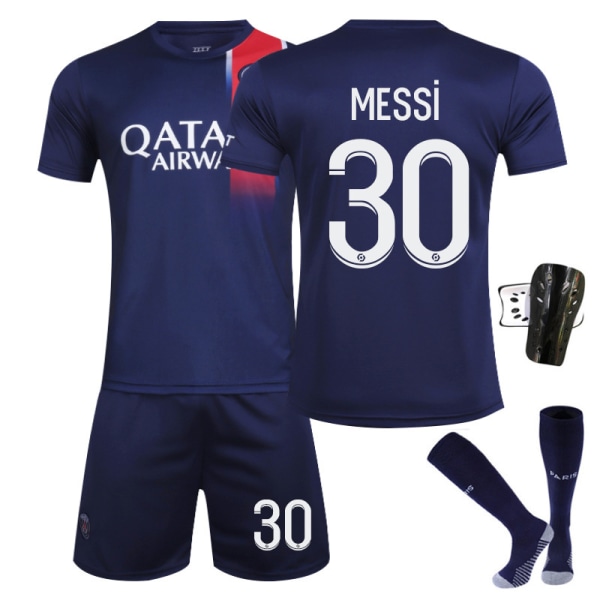 23-24 Paris hemmatröja nr 30 7 Mbappe 10 Neymar fotbollströja vuxen barn kostym 2324 Paris main 30 socks guard 16# (95-105cm)