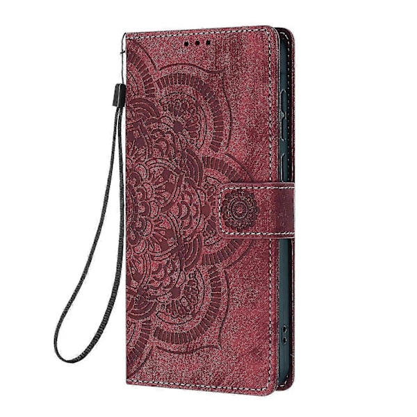 Frosted Læder Etui til Mandala Emed Retro Telefon Rød(FQ) Red For Samsung Galaxy S24 5G