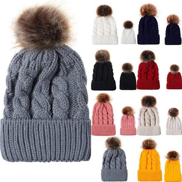 Trendikäs päähine Naisten hattu Talvihattu-Neulehattu Harmaa lapsi Gray child 24*14cm
