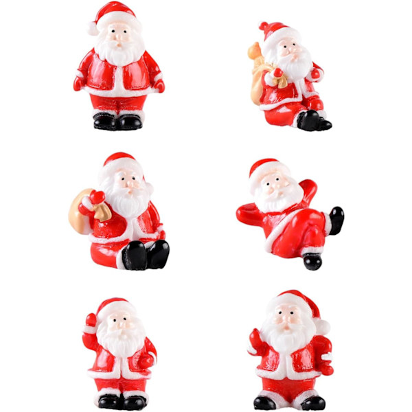 Julgranssmycken med tomte i miniatyr, julpynt i miniatyr, söta tomtefigurer i resin, mikrolandskapssmycke, skrivbordsdekoration 1