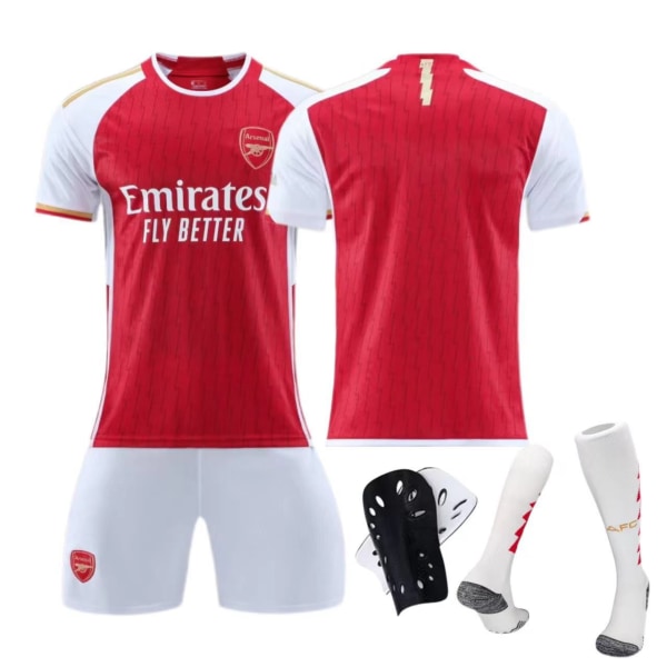 23-24 Arsenal hjemmebanetrøje nr. 11 Salah børne- og voksenfodboldsæt No size socks + protective gear XL